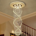 Modern Double Spiral Crystal Chandelier Superdense K9 Crystal Electric Lamp Devices Hotel Villa Crystal Ladder Chandelier