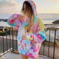 Rainbow Hoodies Women Oversized Pullovers Girls Long Sleeve Hoodies Spring Tie Dye Print Casual Women Sweatshirts Hoddies Tops