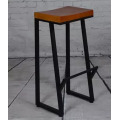 Creative Dinning Chairs Retro Bar Chair Wrought Iron Bar Stool Solid Wood Bar Stool High Stool Bar Chair Durable Coffee Chair