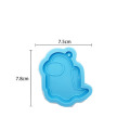 9 Types Among Us Resin Molds Silicone Pendant Keychain Molds AU Character Key Rings Moulds