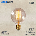 KARWEN Vintage Edison bulb lamp G95 40w Retro lamp G80 Incandescent bulb E27 220v Wedding lights filament sprial For Pendant