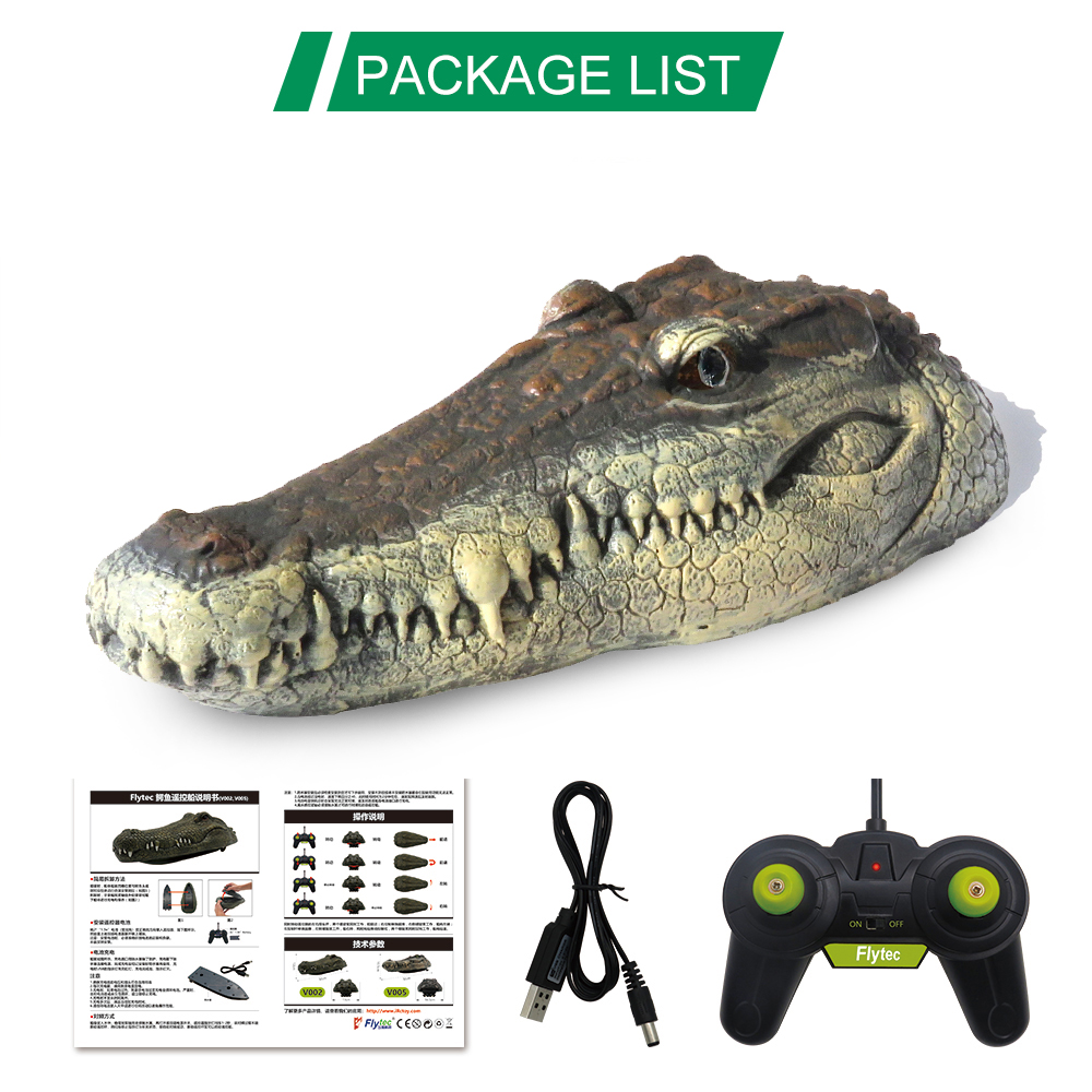 Flytec V005 RC Boat 2.4G Simulation Crocodile Head 15km/h RC Remote Control Electric Racing Boat Toys Crocodile Head Spoof Toy