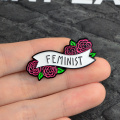 Elegant Red Rose pin Rose to send beauty" Feminist "Badges Lapel Brooch Enamel pin denim bag cap Jewelry Gift for Women girls