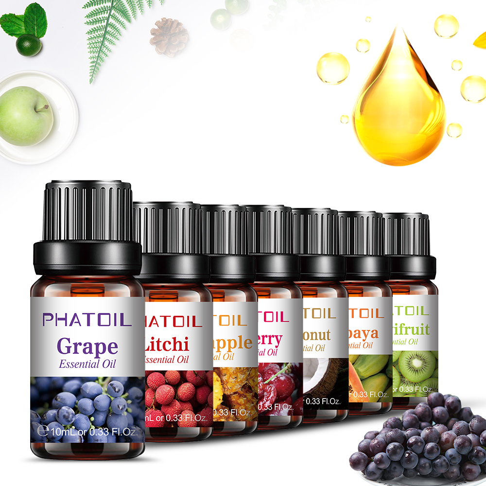 10ML Coconut Fragrance Oil Aroma Essential Oils Set Strawberry Mango Watermelon Pineapple White Musk Flavor Oil For Soap Making