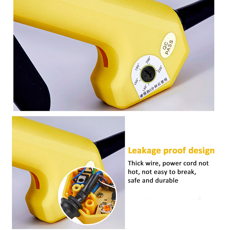 Hot Melt Glue Gun 200W 250W Adjustable Temperature Glue Gun 11mm Glue Stick Tool Bag Long Nozzle Professional Repair Tool Kit