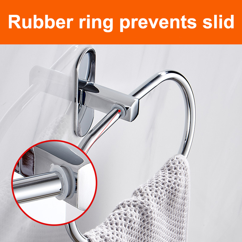 bathroom towel ring hand towel holder Stainless Steel towel rack black bath accessories porte serviette mural salle de bain