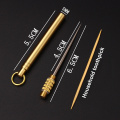 Titanium alloy integrated toothpicks, fruit picks, portable tooth picking artifacts, portable brass toothpick holders as gifts