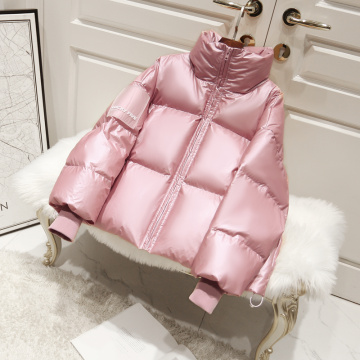 2020 Female Glossy Down Parka Winter Jacket Women Large Sizes Thick Down Jacket Loose White Duck Down Coat Waterproof Outerwear