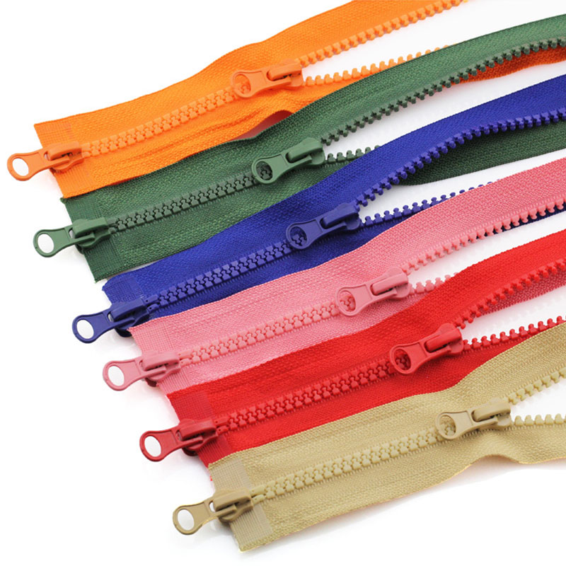 5# Colorful Double Side Sliders Zippers Resin Open-end Tail Zipper Locks For DIY Handmake Sewing Long Zip Decoration Supplies