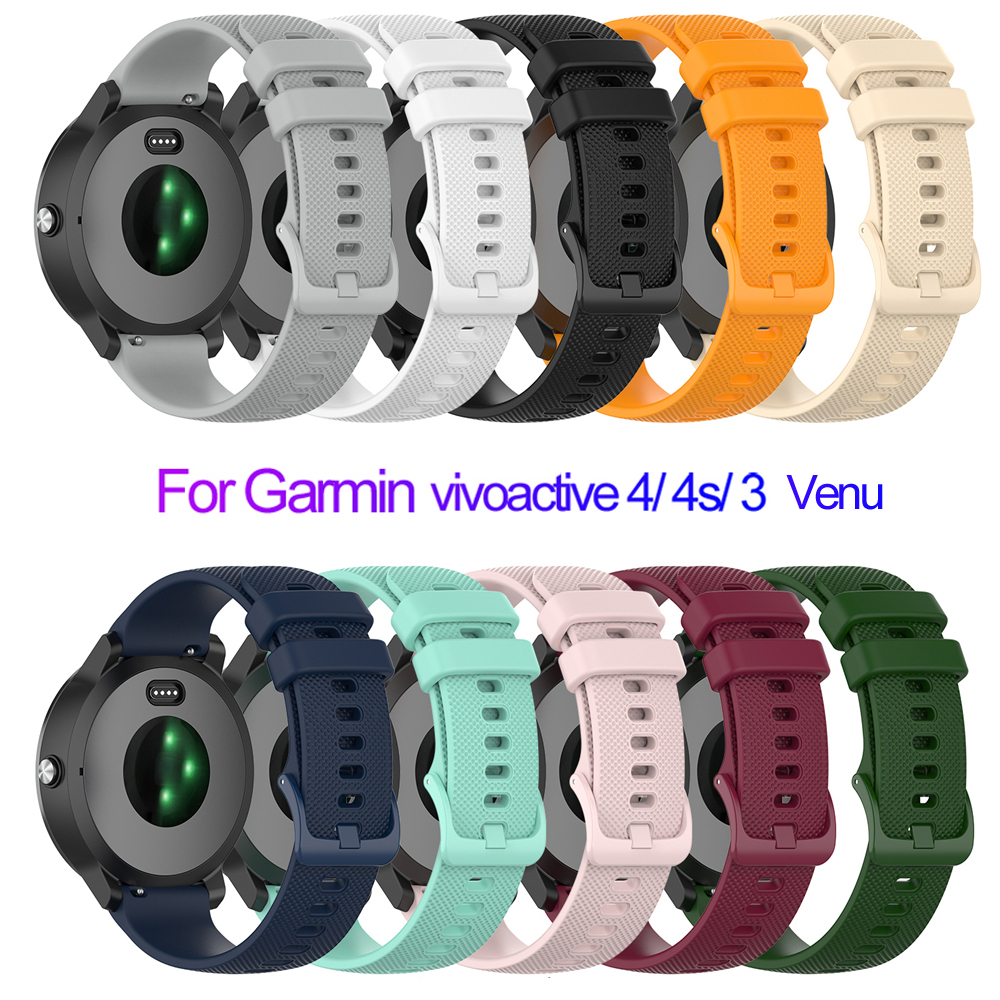 Wrist Strap For Garmin Venu Vivoactive 3 Silicone Band Replacement Watch Strap With Dustproof Plug For Garmin Vivoactive 4S 4