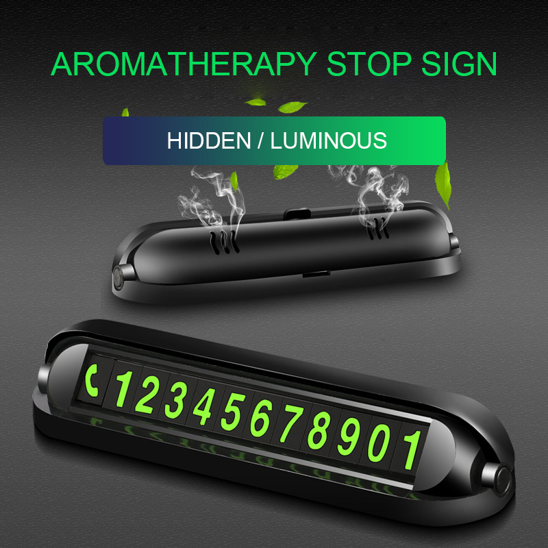 Luminous Aromatherapy Hideable Phone Number Card For Car Styling Temporary Parking Card Plate Telephone Number Card Car Stickers