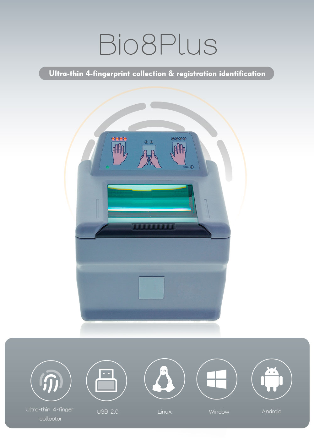 HFSecurity Bio8plus brand fingerprint collection equipment