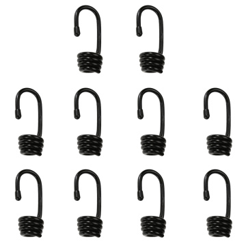 10 Pcs Plastic-coated Bungee Shock Cord Hook Spiral Wire Hooks for 6mm Elastic Rope