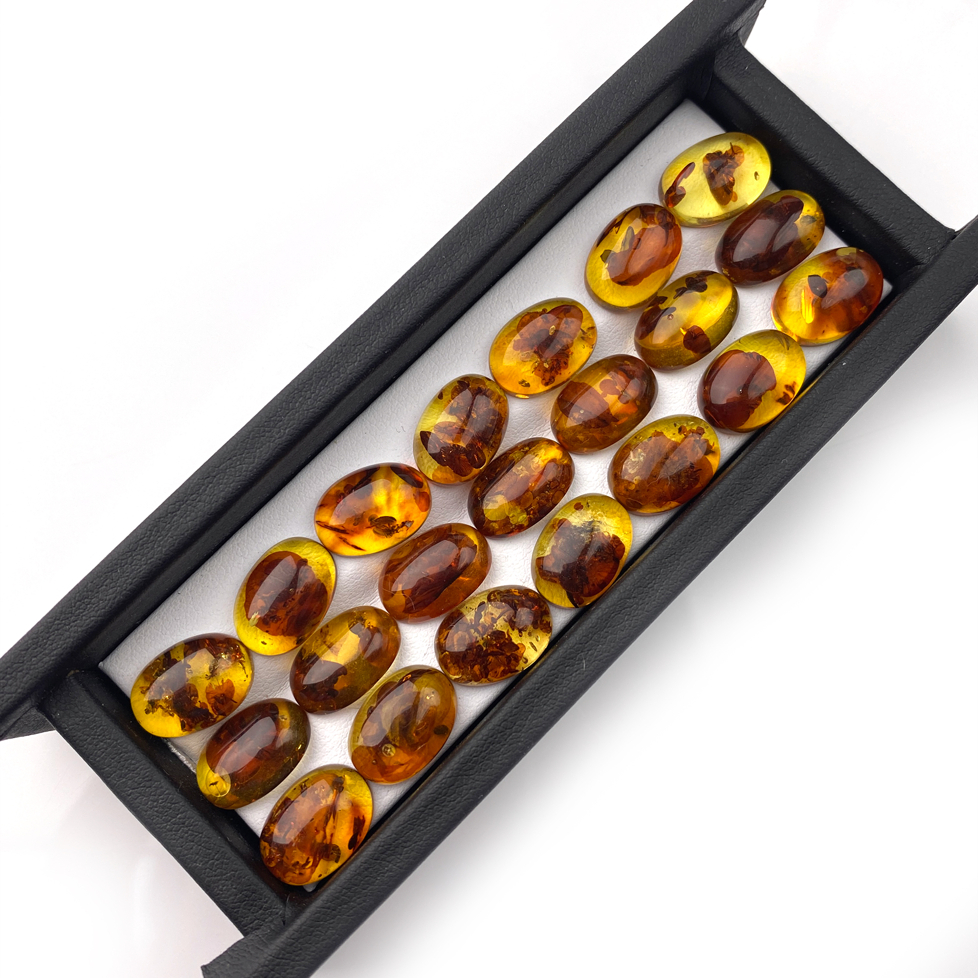 Amber cabochon gemstone