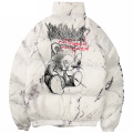 Hipster Winter Down Jacket Men Cartoon Bear Print Parka Men Hip Hop Streetwear Winter Thick Warm Jackets Coats Men Clothes