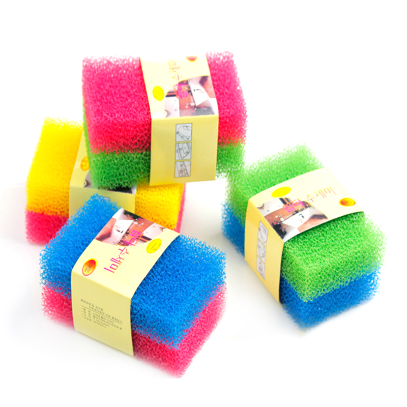 2/4PCS High Density Sponge Kitchen Cleaning Tools Washing Towels Wiping Rags Sponge Scouring Pad Microfiber Dish Cleaning Cloth