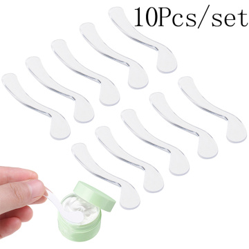 10Pcs Mask Spoon Transparent Plastic Cosmetic Spatula DIY Facial Mask Face Beauty Makeup Tool Clear mask stick Cream spoon