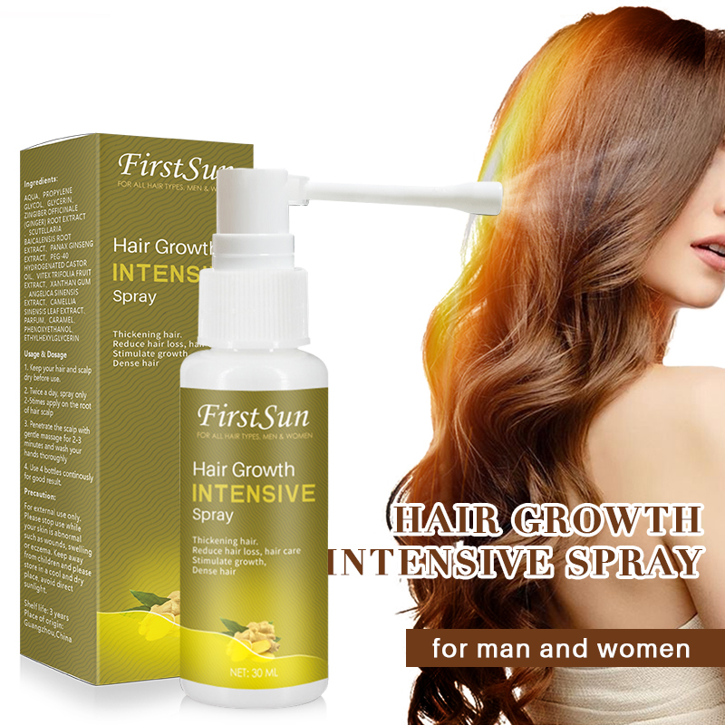 FirstSun Hair Growth Spray for Fast Hair Growth Liquid Spray Tonic Anti Hair Loss Prevent Baldness Nourish Hair Roots Regrowth