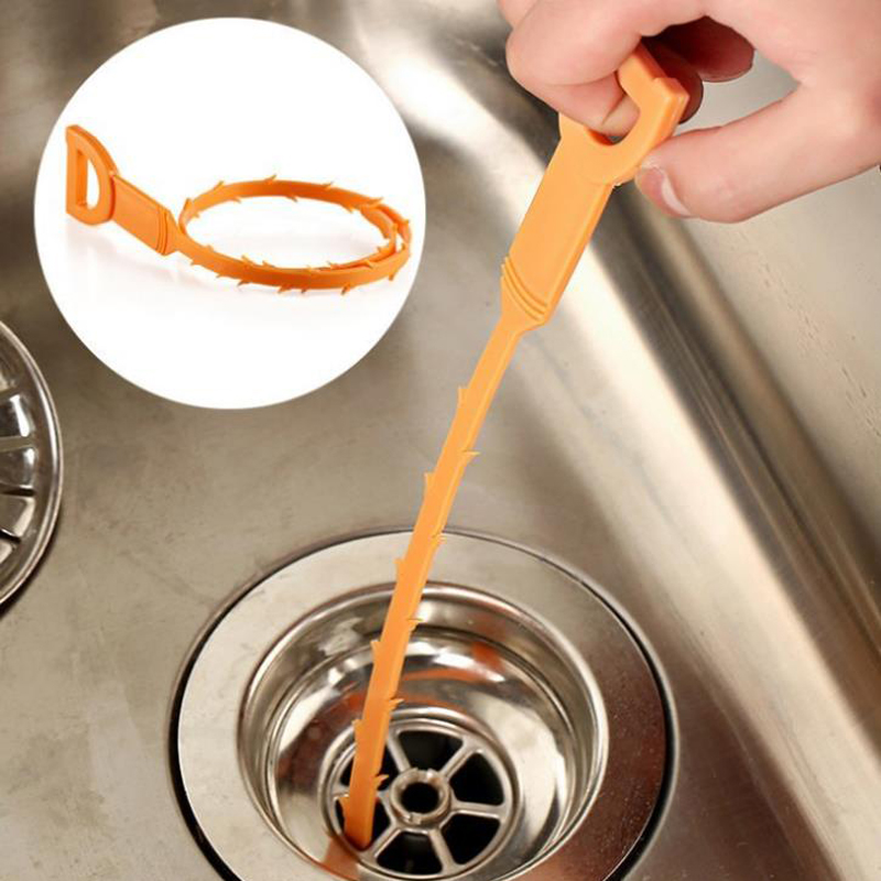 Spring Pipe Dredging Tool Drain Ditch Cleaner Stick Clogging Remover Cleaning Tool Household Kitchen Sink Pipe Dredger