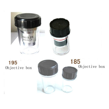 2pcs Microscope Objective Lenses Box Plastic Lens Protective Case with RMS Thread /Small + big Microscope accessories