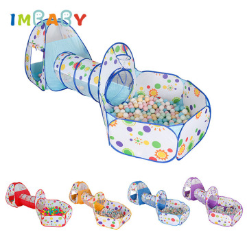 IMBABY Foldable 3 in 1 Baby Toys Dry Ball Pool Portable Baby Playpen Child Tipi Tent Crawling Tunnel Ocean Kids Fence Play House