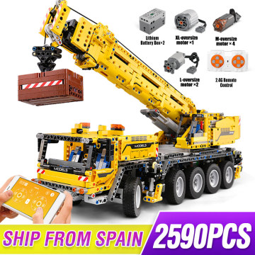 Mould King 13107 Motor Power Mobile Crane Mk II Car Building Kits Blocks Bricks APP RC Crane Truck Toys Gifts