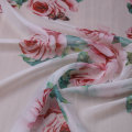 Black/white color rose printed thin chiffon fabric soft chiffon tissu DIY clothing for dress beach dress chiffon tissu au metre