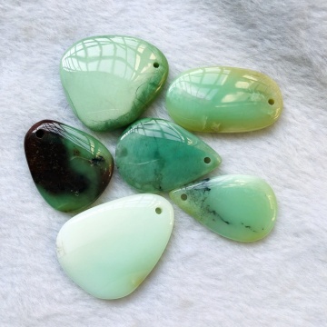 Wholesale mixed 2pcs/lot Natural Chrysoprase Bead Pendant Irregular shape Natural Gem Stone pendant,35mm+ length,