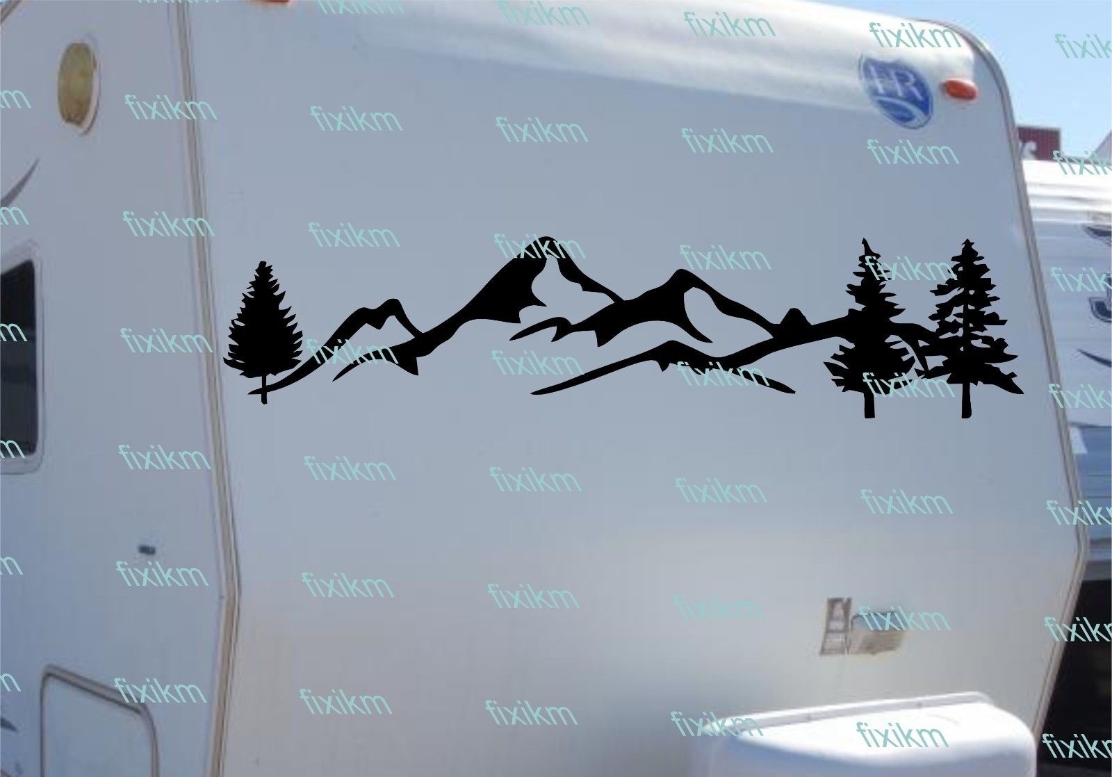 For 1Set/2Pcs Mountain forest tree graphic vinyl decal any size for RV, Trailer, Camper, Truck