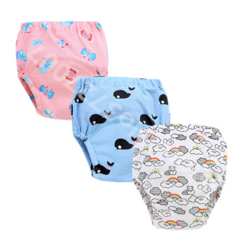 Baby Infant Toddler Waterproof Training Pants Cotton Changing Nappy Cloth Diaper Panties Reusable Washable 4 Layers Crotch