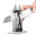 Kitchen Supplies Sharpener Base Iron Block Kitchen Knife Sharpener with Sharpening Stone Black Silver Sharpener Household Items