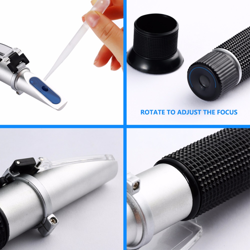 2019 New Handheld 0-66.6 Ethylene Glycol 0-62.4 Propylene Glycol Concentration Refractometer Antifreeze Freezing Point Test Tool