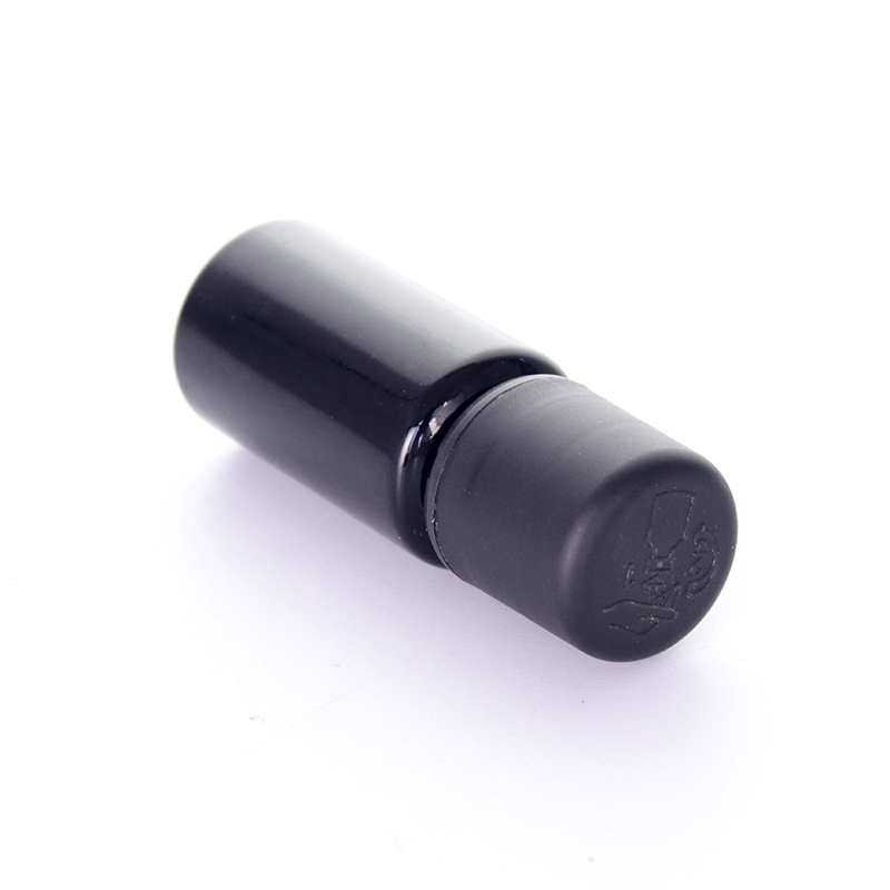 Black Round Glass Bottle With Smooth Child Resistant Caps 1 Jpg