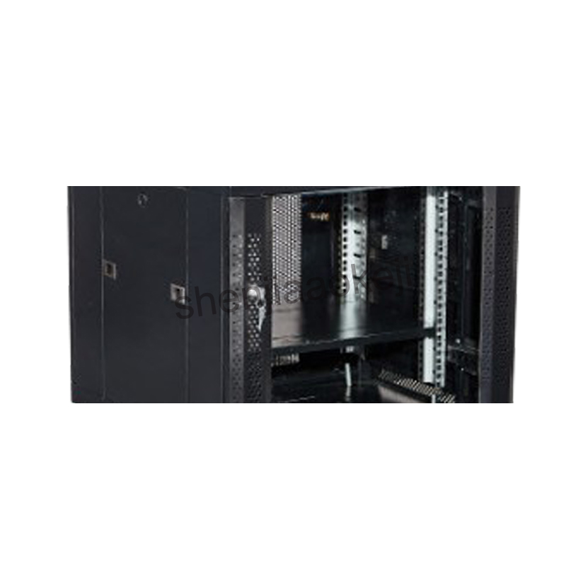Deluxe IT Wallmount Cabinet Enclosure Server Network Rack with Locking Glass Door Deep Black with Casters SPCC Web server Monit