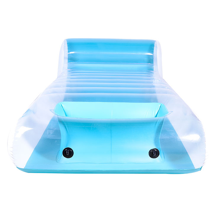 PVC Transparent Inflatable Furniture blue lounge chair