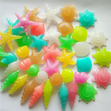 5/10/20pcs Colorful Luminous Starfish Conch Shell Shaped Glowing Stones Decorative For Garden Aquarium Fish Tank Pool Landscape