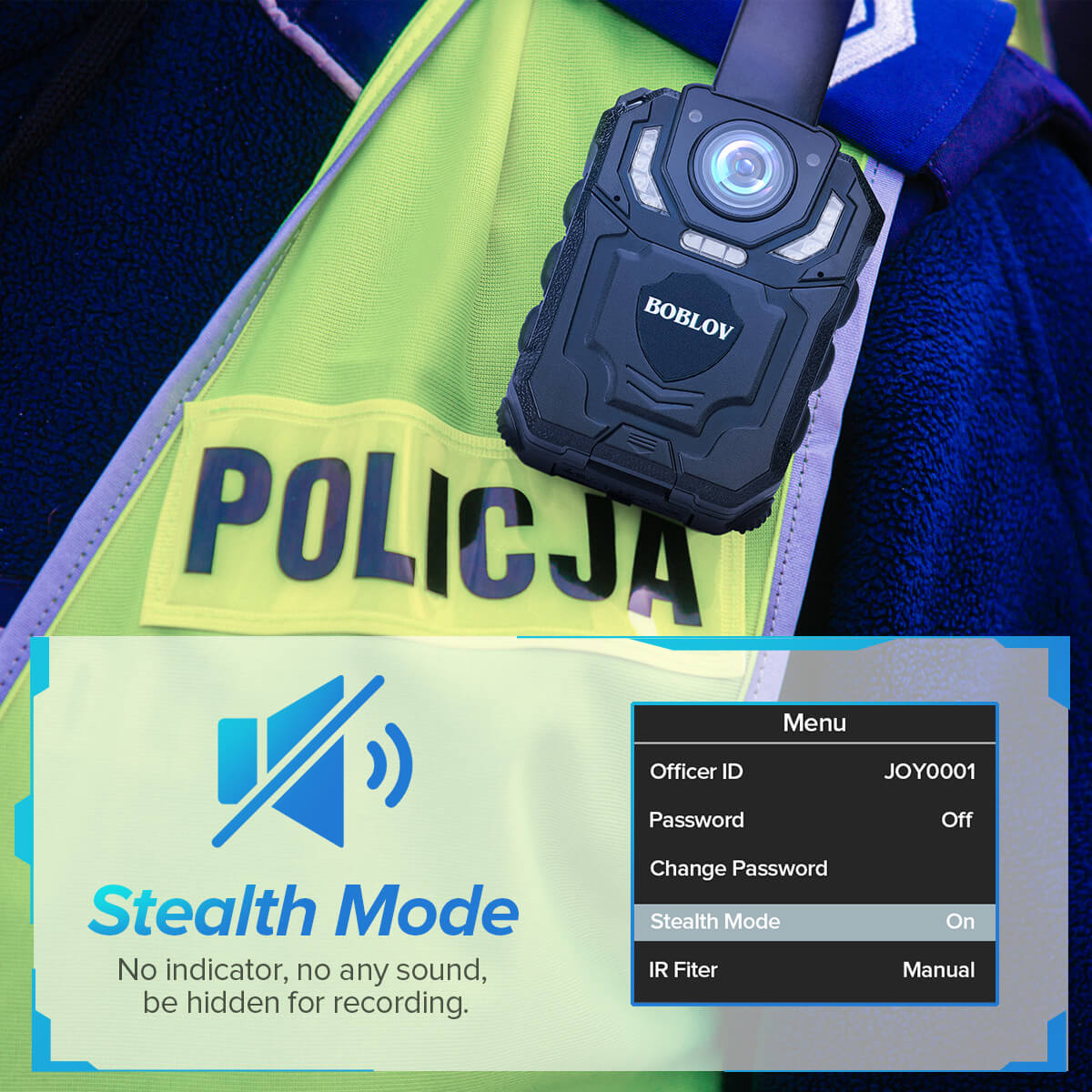 BOBLOV T5 BodyCam 1296P 32GB DVR Recorder Wearable Police Camera jamer Law Enforcement Night Vision Loop Recording Mini camera