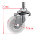 5 Pcs/Lot Casters 1.5 Inch White PP Screw Universal M6 Thread Roller Diameter 4cm Display Frame Wheel