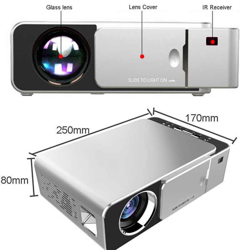 WZATCO T6 HD LED Projector 3000Lumen Android 10.0 Option Portable HD I USB Support 4K 1080p Home Theater Cinema Proyector Beamer