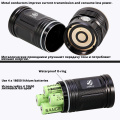 Powerful LED Flashlight with 18 x T6 LED Lamp bead waterproof searchlight Wide range Use 4 x 18650 battery of lighting