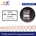 10PCS/lot Red Silicon O-ring Silicone CS2.5mm Thickness OD21/22/23/24/25/26/27/28/29/30/31*2.5mm O Ring Seal Rubber Gasket Rings