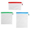 Reusable Mesh Bag for Grocery Shopping Fruit Vegetable Storage Bag practical Polyester mesh bag zip lock keep fresh Storage bag