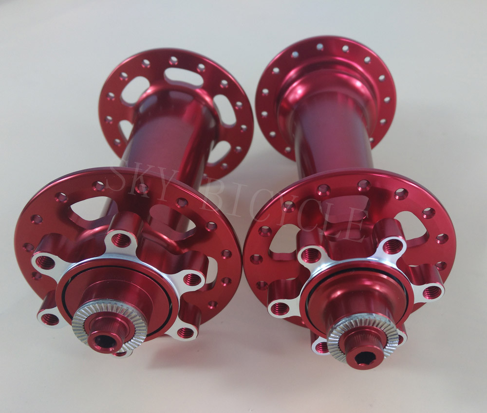 Powerway M74 snow bicycle hubs 32 holes O.L.D. front 135mm rear 190mm QR version in Red, 150mm 170mm 197mm thru axle available