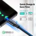 Ugreen USB Type C Charger Cable for Redmi note 8 Samsung Quick Charge 3.0 USB C Fast Charging Cable USB Type-C Wire For Huawei