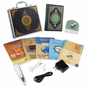 Russian hotsale Quran talking pen Holy Quran reader for muslim one year warranty metal box pen Quran player with 5small books