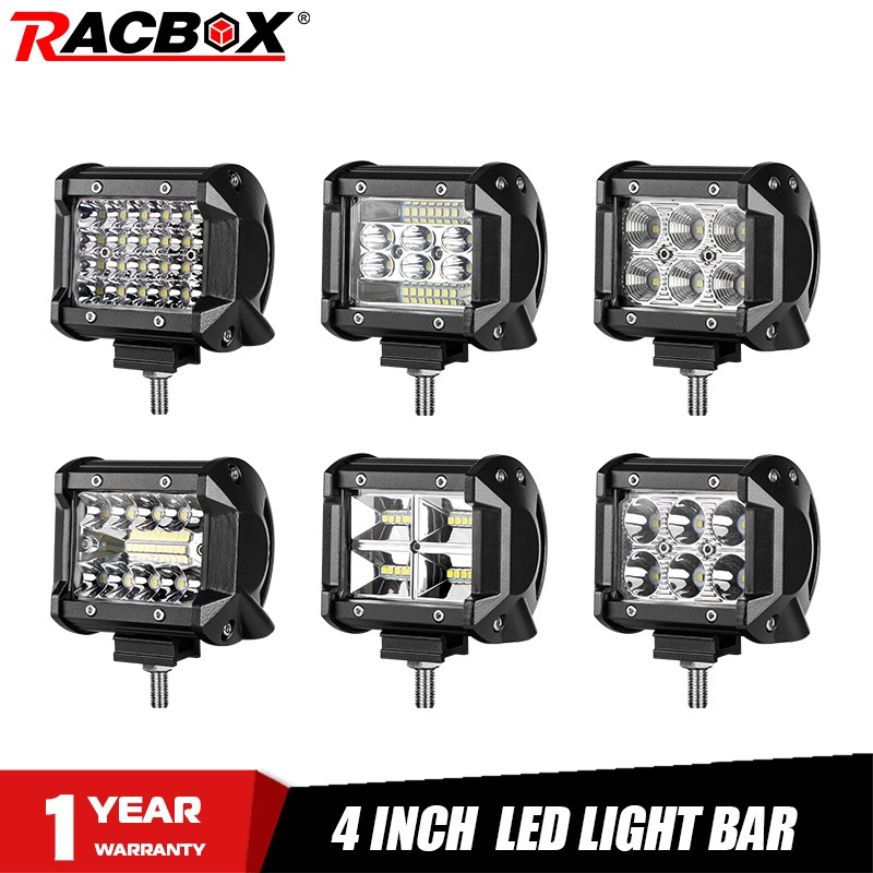 RACBOX 4 Inch Offroad LED Work Light Bar For Jeep ATV UAZ SUV 4WD 4x4 Truck Tractor 12V 24V Wide Flood Spot Combo Beam Spotlight