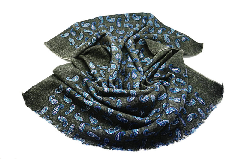 High Quality Readymade Printed Worst Wool Scarf Stock