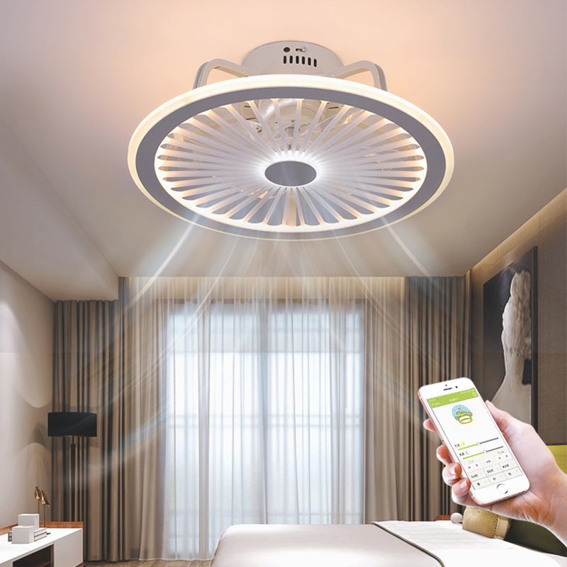 Modern Bluetooth Smart LED Ceiling Fan Lamp With Lights Remote Control Ventilator 50cm APP Bedroom Decor Ceiling lamp fixtures