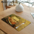 Van Gogh Self-portrait Table Napkin Famous Oil Painting Cloth Dinner Napkins Flowers Decorative Towel Mats Restaurant Supplies