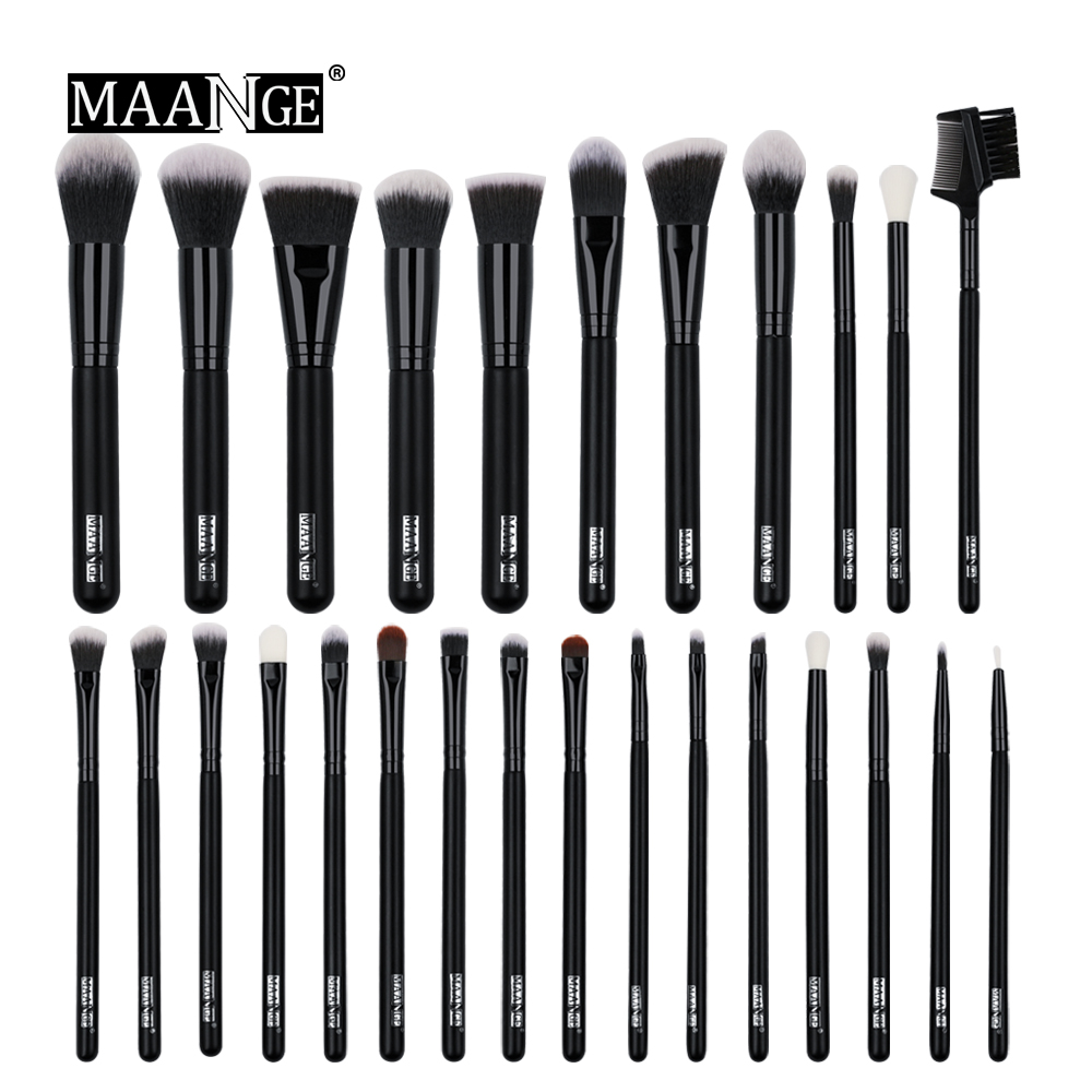 MAANGE 10/27 PCS Pro Makeup Brushes Set Powder Soft Synthetic Hair Foundation Eye Shadow Brushes for Makeup Cosmetic Tools Kit